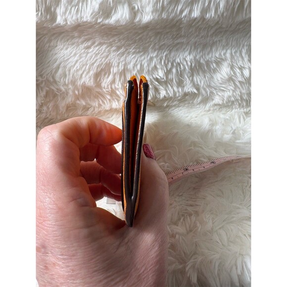 Coach Card Wallet Womens One Size Orange Zip-Around ID Window Coin Pouch - Picture 2 of 6